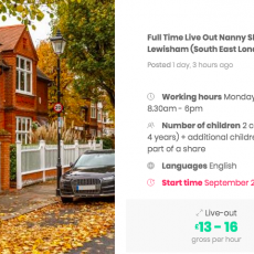 Full Time Live Out Nanny Share in Lewisham