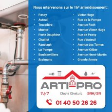 Votre plombier à Paris 16 (75016)