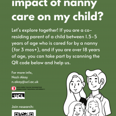 Mothers and fathers with nannies needed for research